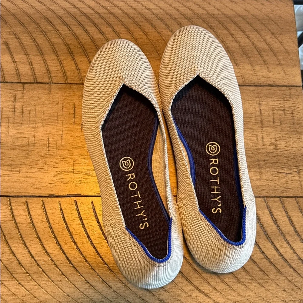 Rothy's Women's The Flat in Flax Birdseye - Picture 2 of 5